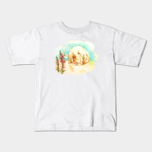Clumber Spaniel, Watercolour painting. Kids T-Shirt